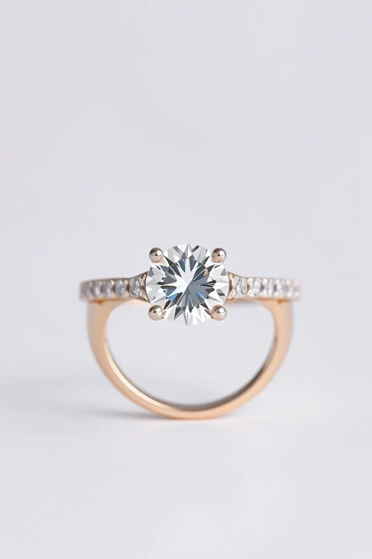 14K Machine Set Diamond Ring AAA Quality