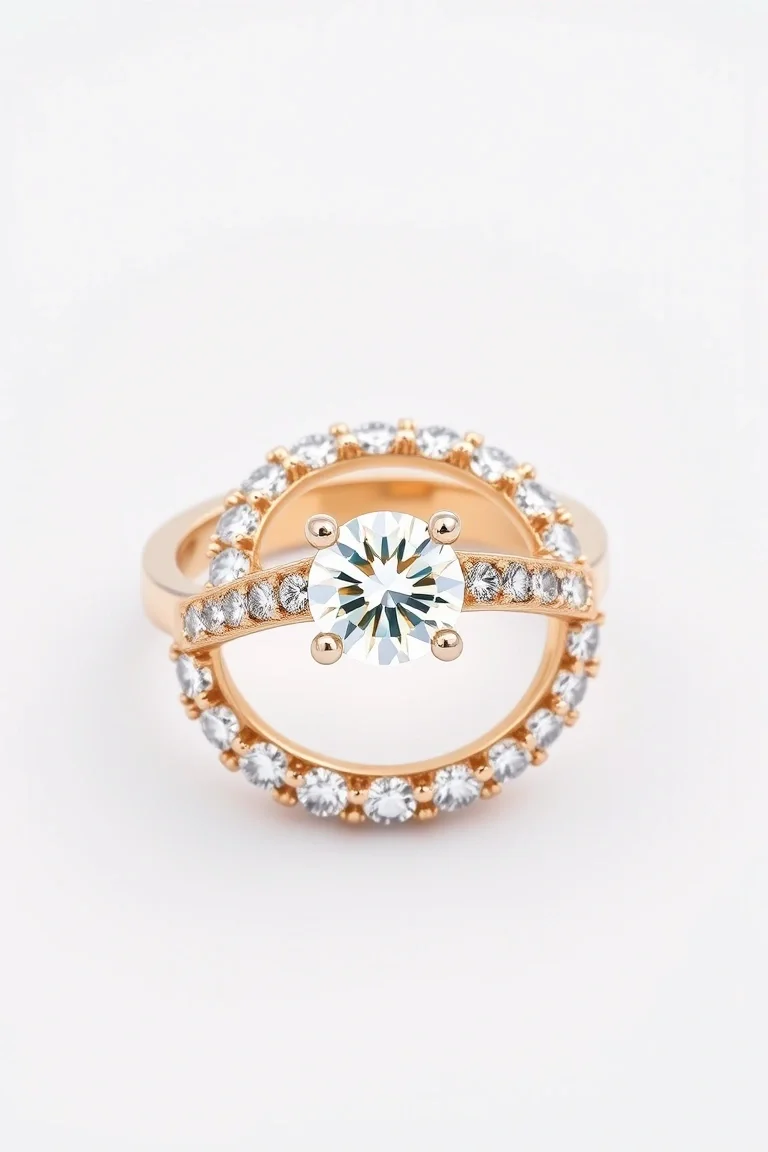 14K Machine Set Diamond Ring AAA Quality