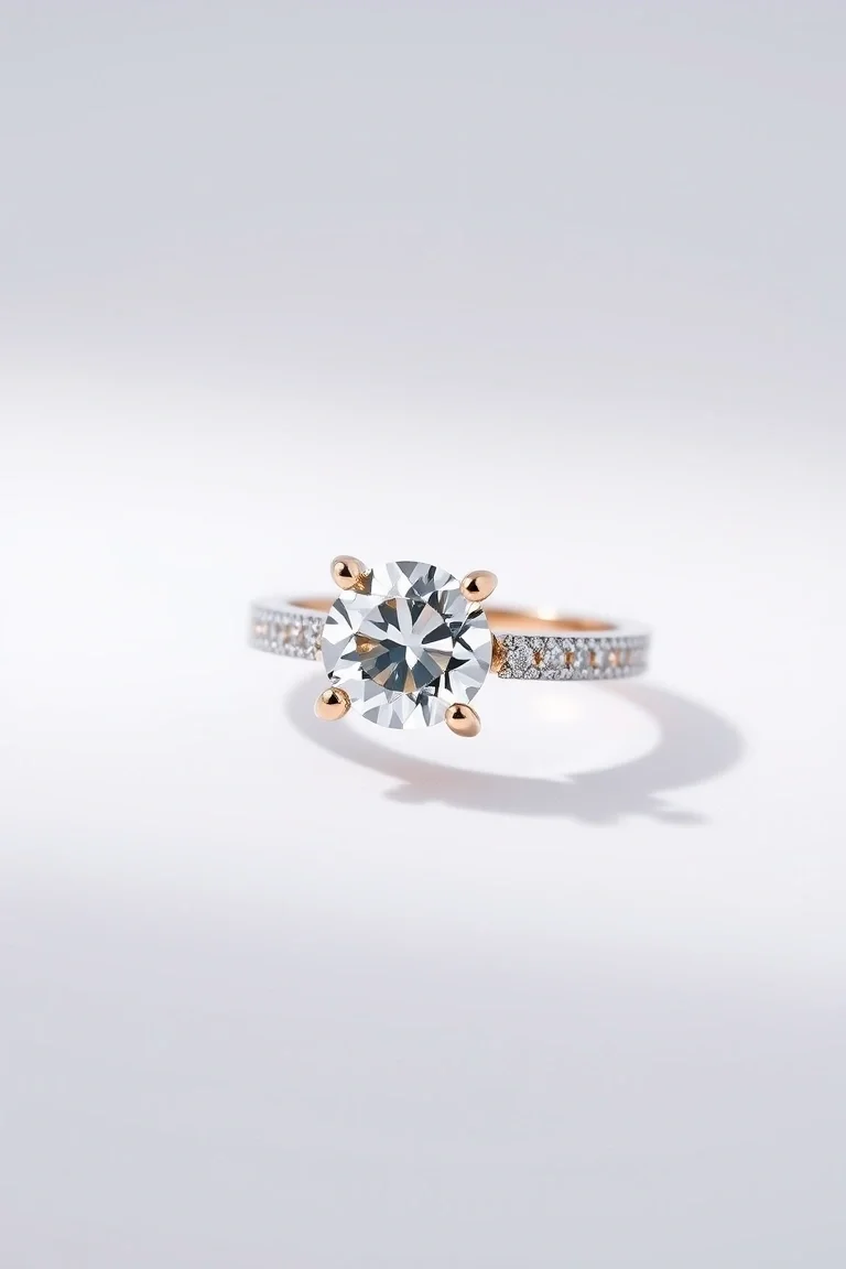 14K Machine Set Diamond Ring AAA Quality