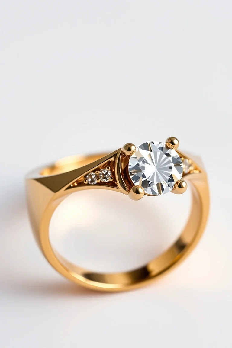 14K Machine Set Diamond Ring VS Quality