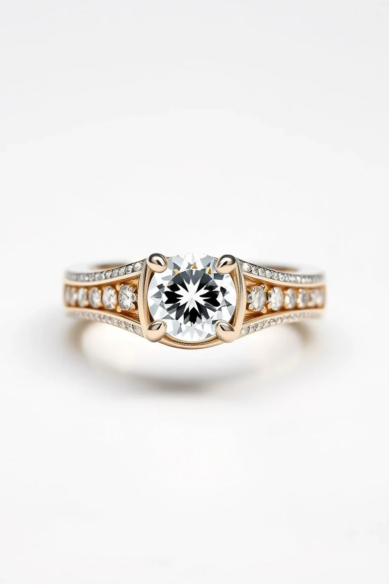 14K Machine Set Diamond Ring VS Quality