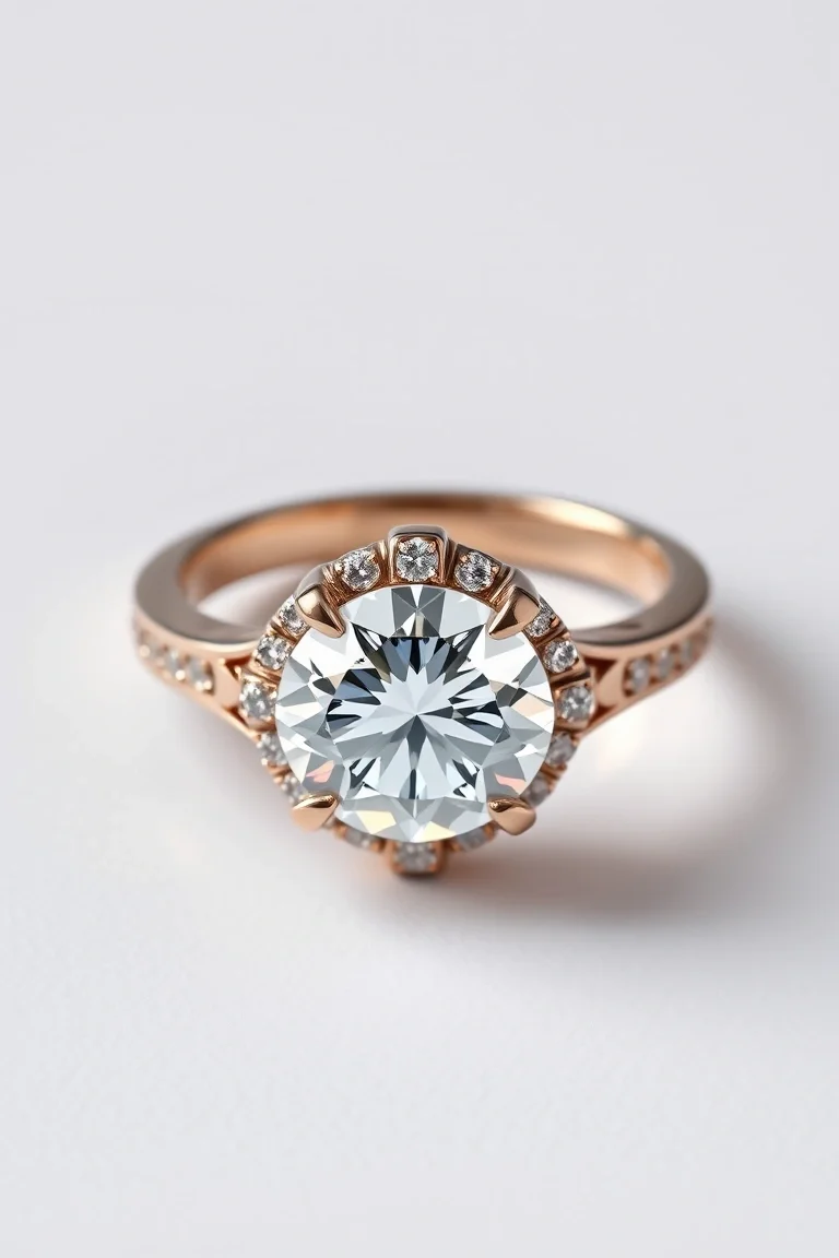 14K Machine Set Diamond Ring VS Quality