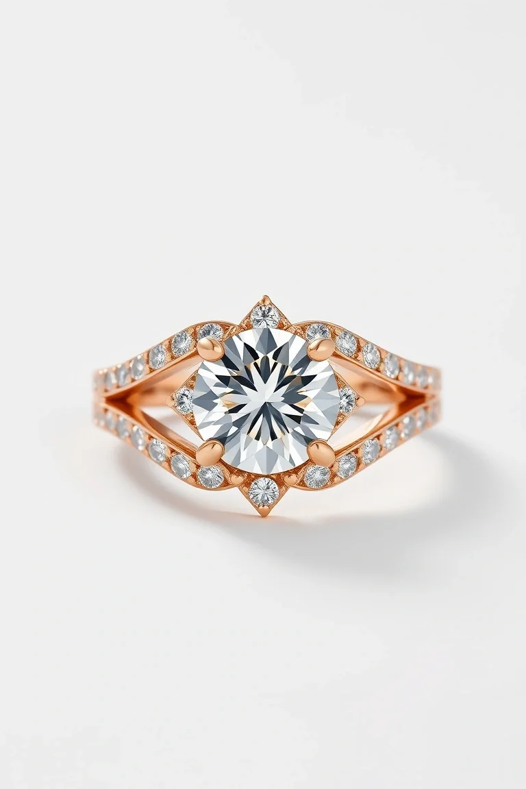 14K Machine Set Diamond Ring VS Quality