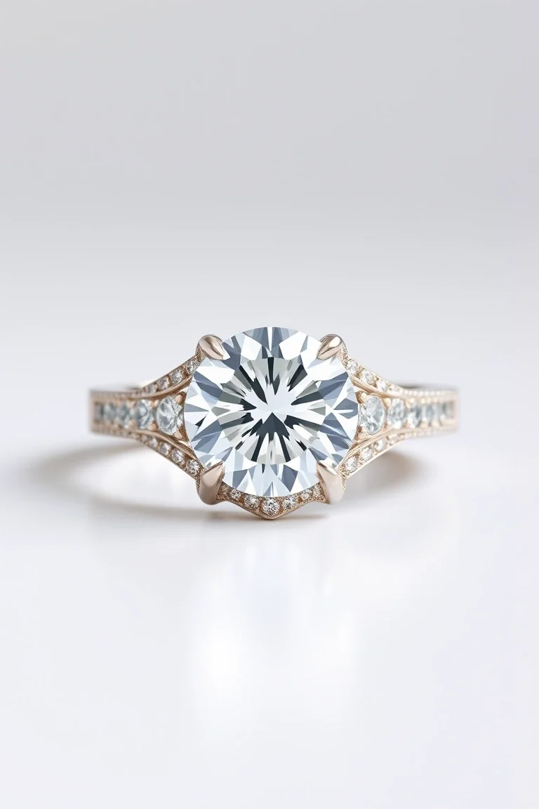 14K Machine Set Diamond Ring VS Quality