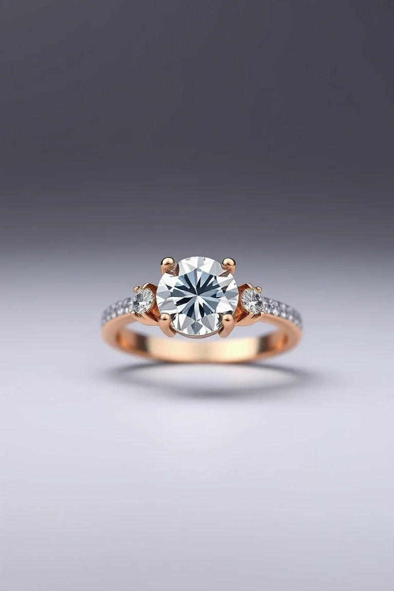 14K Machine Set Diamond Ring VS Quality