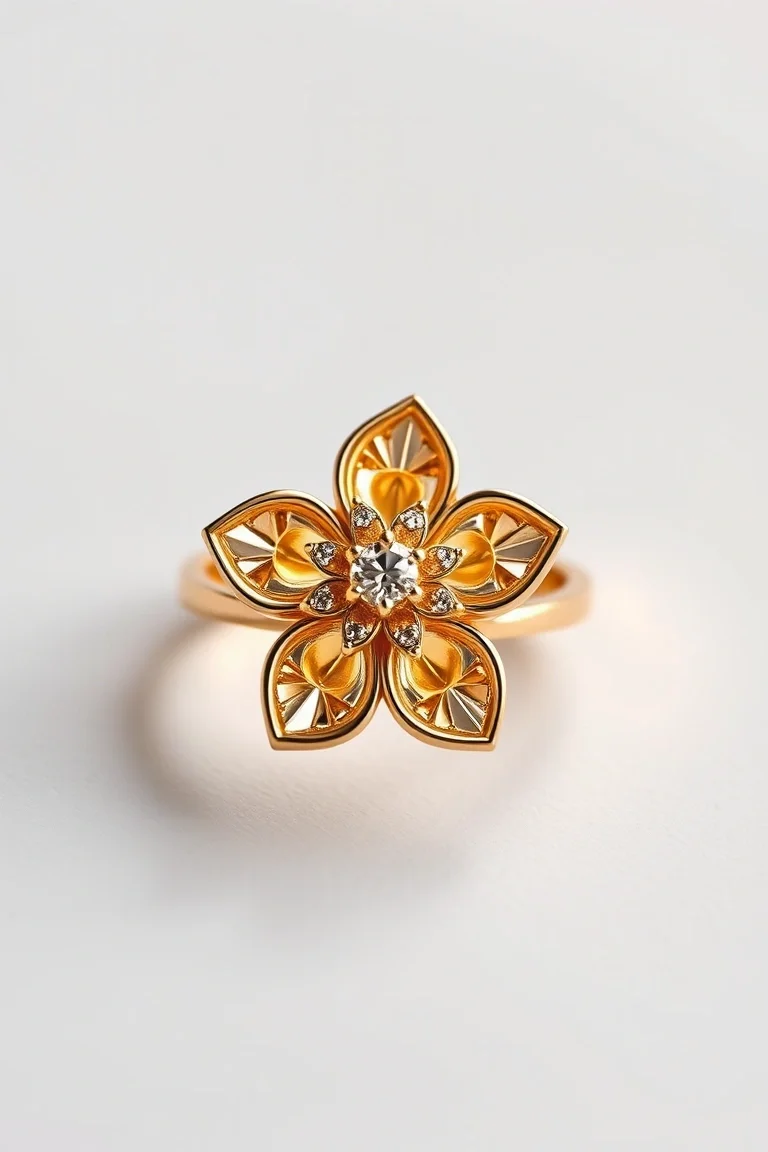 14K M/C FLOWER RING