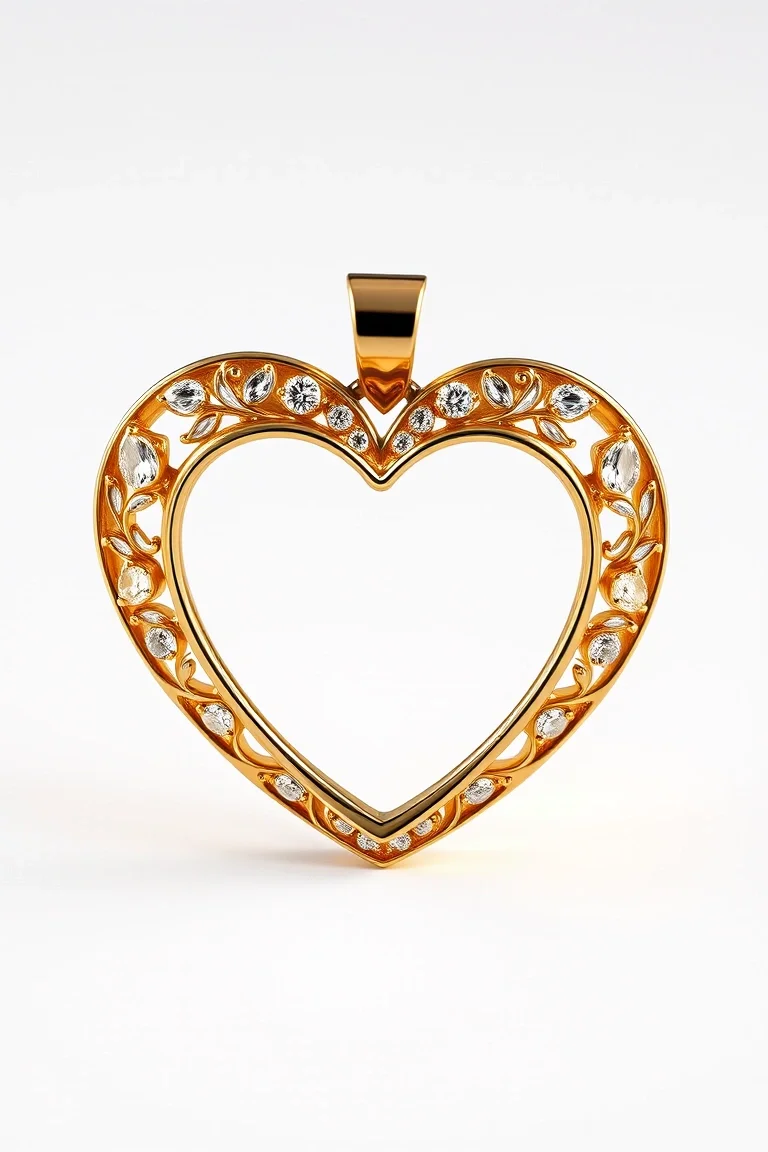14K Medium Open Heart