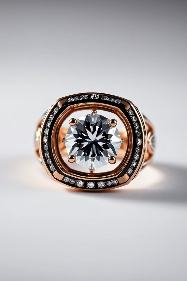 14K Mens Diamond Ring