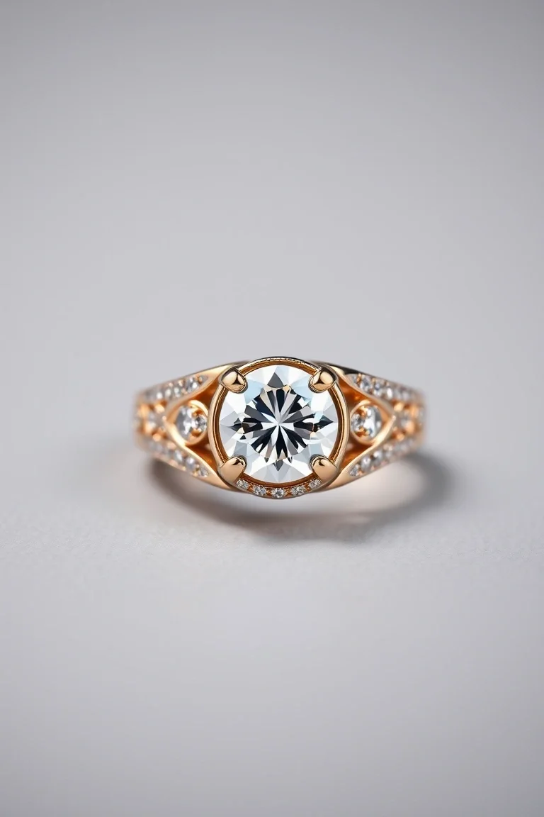 14K Mens Diamond Ring