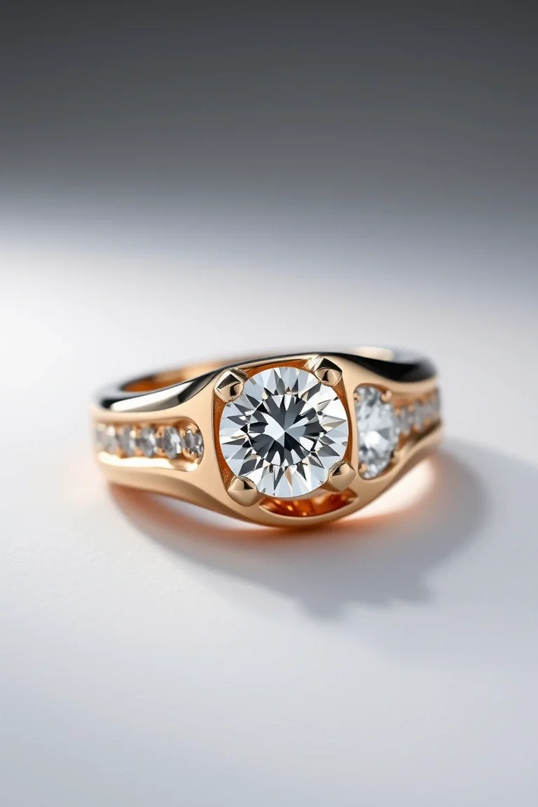 14K Mens Diamond Ring