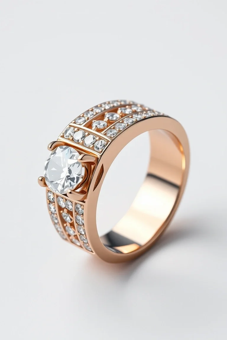 14K Mens Diamond Ring