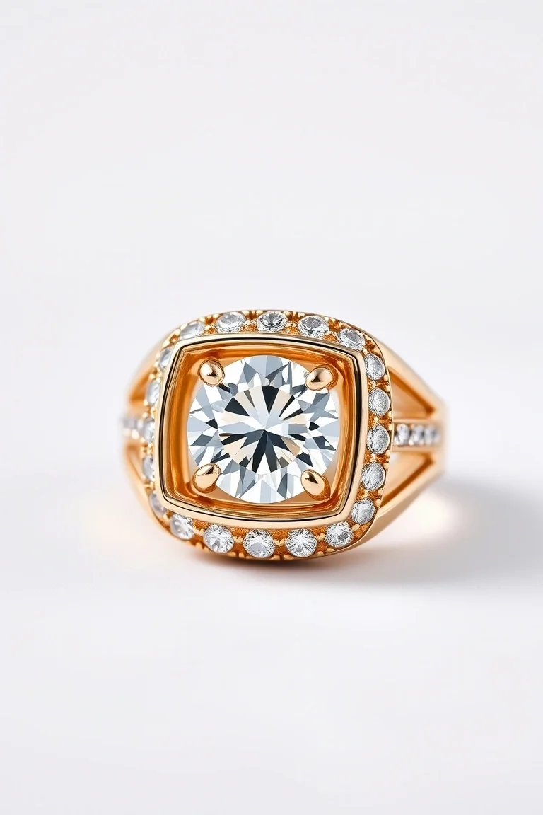 14K Mens Diamond Ring