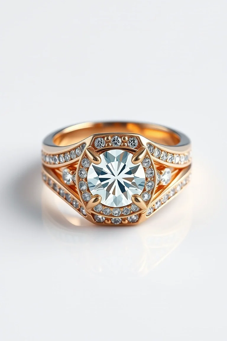 14K Mens Diamond Ring