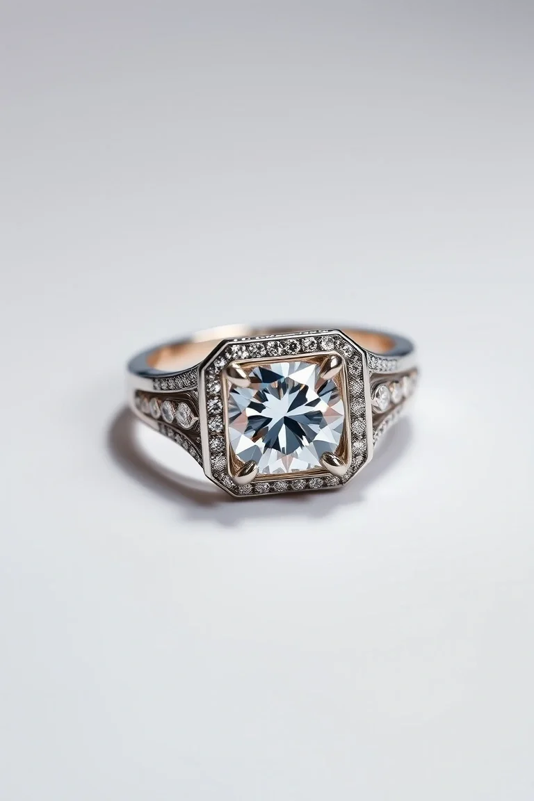 14K Mens Diamond Ring