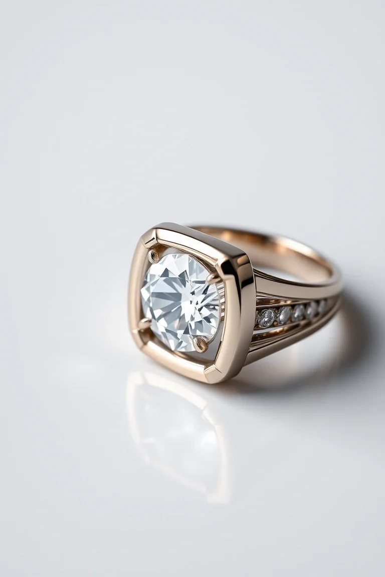 14K Mens Diamond Ring