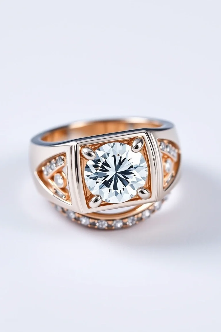 14K Mens Diamond Ring