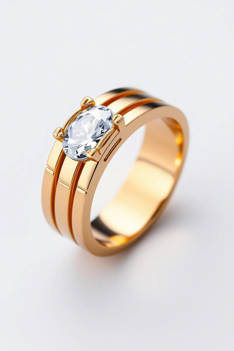 14K Mens Diamond Ring