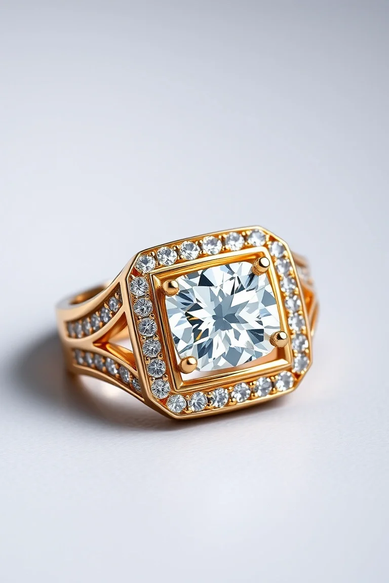 14K Mens Diamond Ring