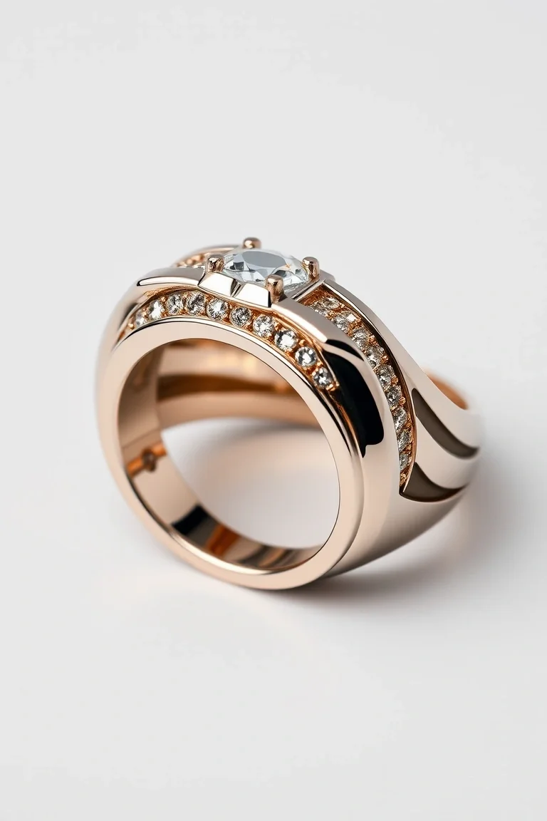 14K Mens Diamond Ring