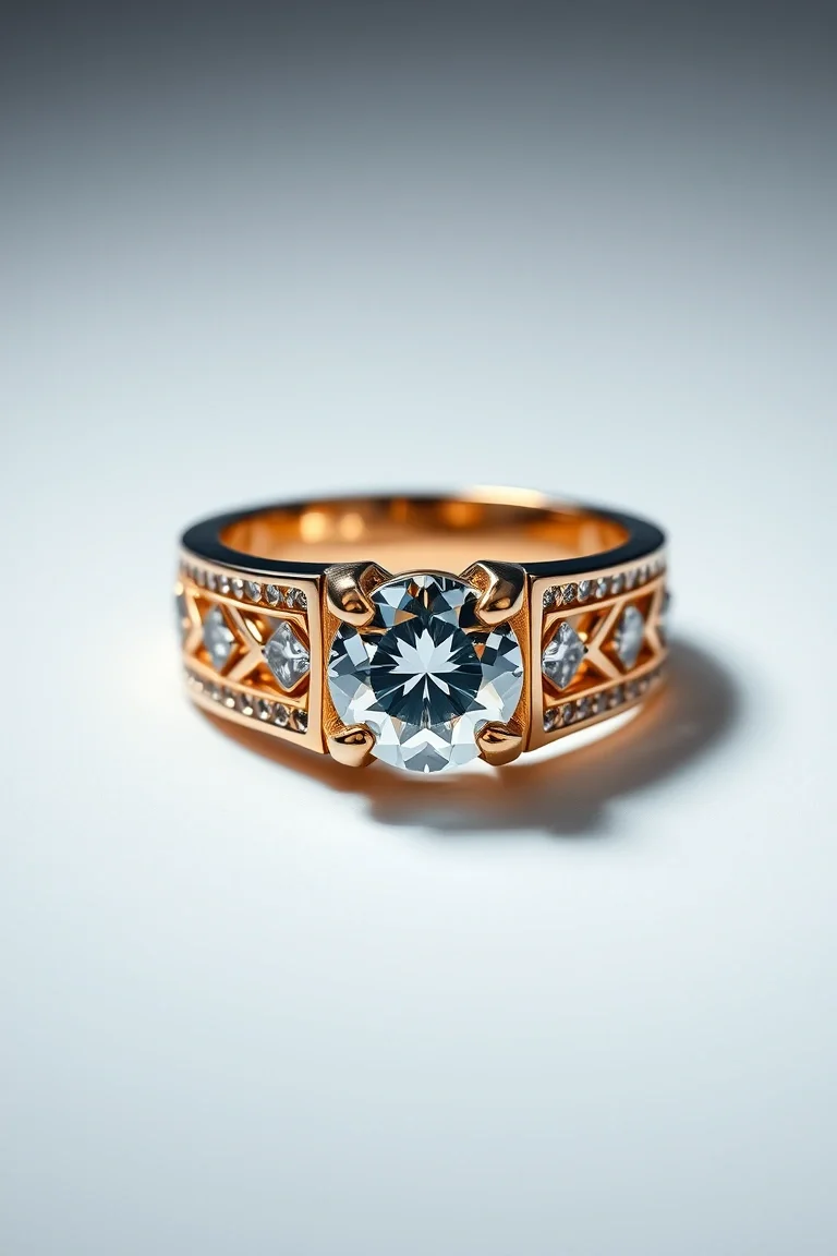 14K Mens Diamond Ring