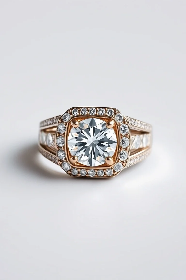 14K Mens Diamond Ring