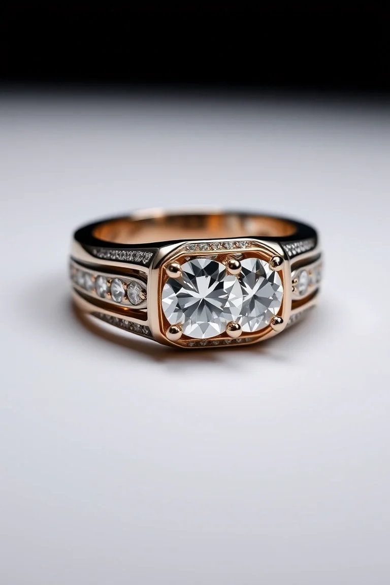 14K Mens Diamond Ring