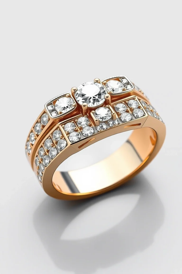 14K Mens Diamond Ring