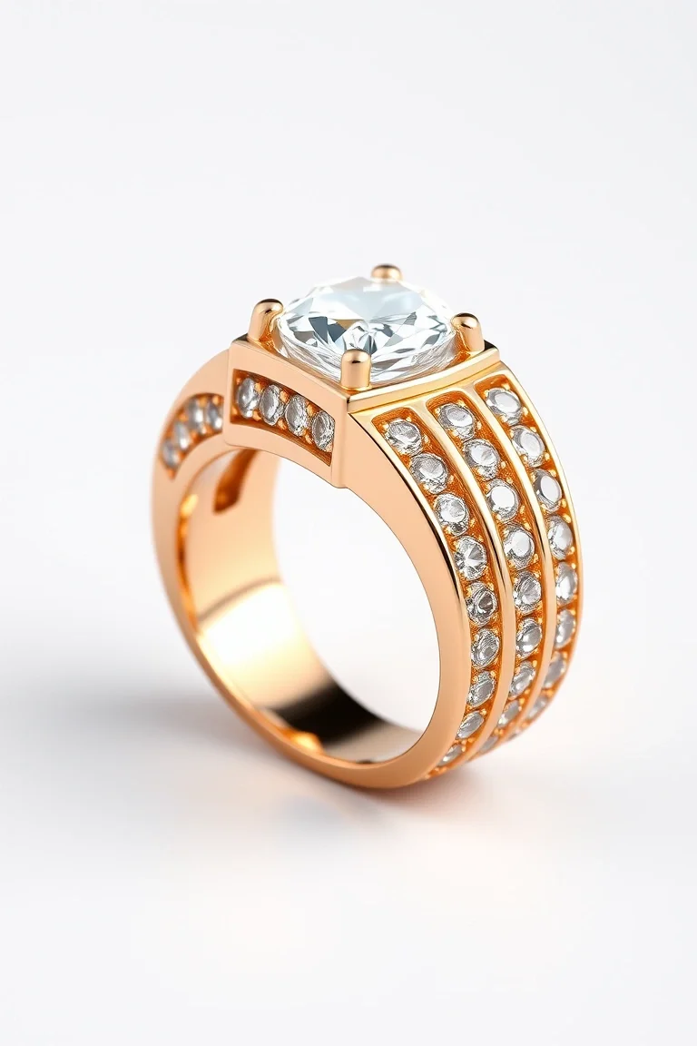 14K Mens Diamond Ring