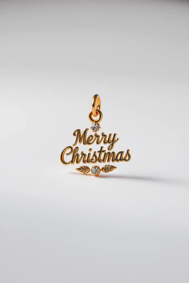 14K Merry Christmas Charm