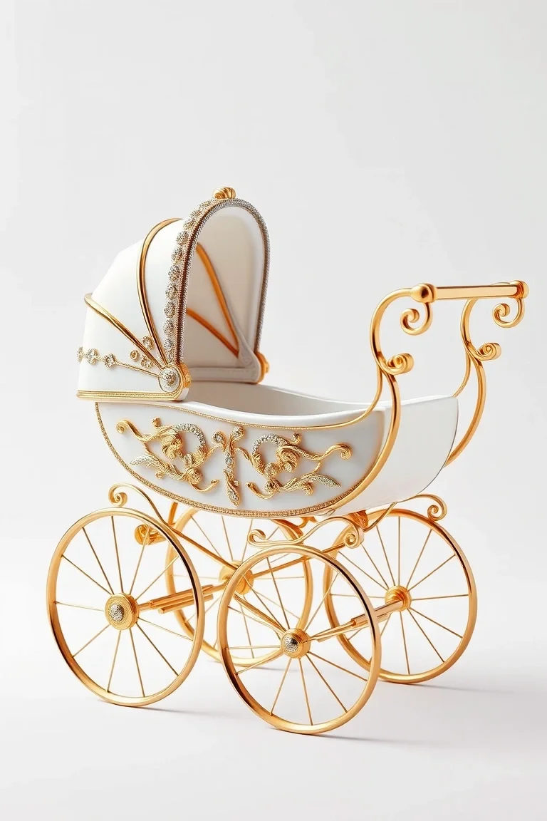 14k Moveable Baby Carriage L Quality