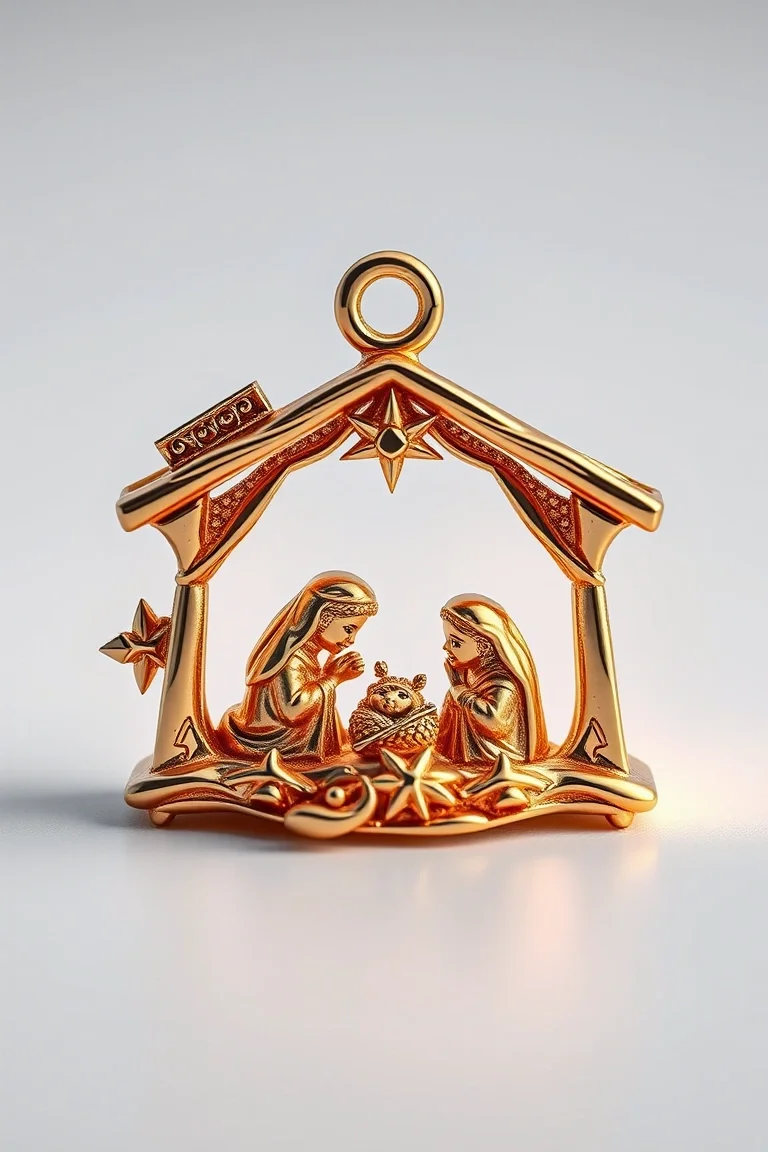 14K Nativity With Viewer Charm