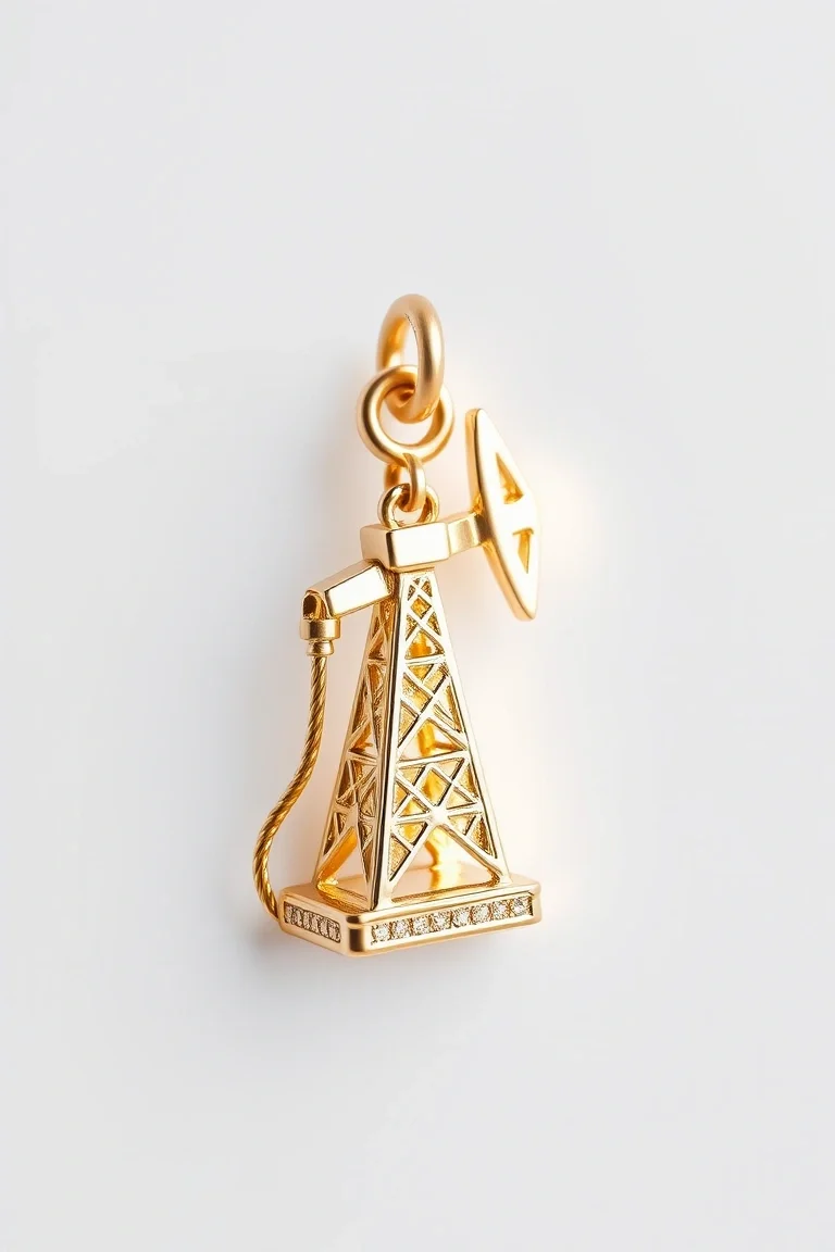 14k Oil Derrick Charm L Quality