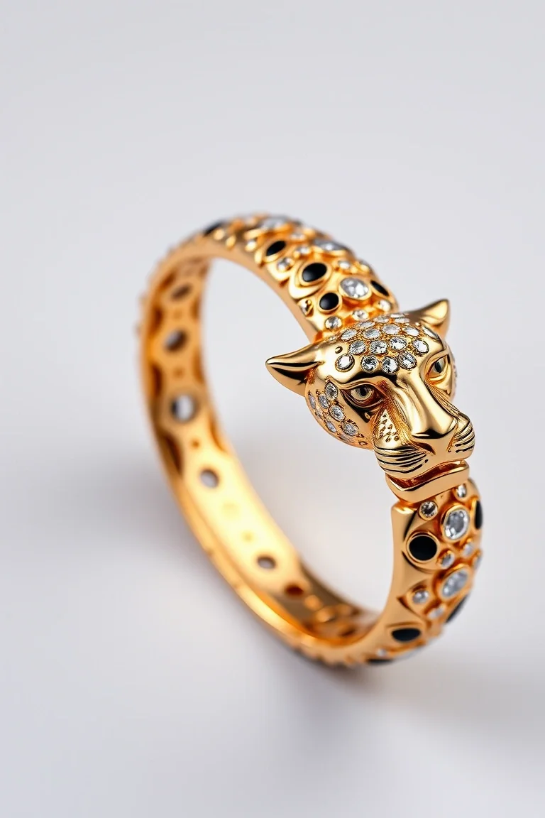 14K Panther Bracelet 7 In.