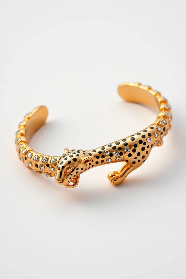 14K Panther Bracelet 7 In.