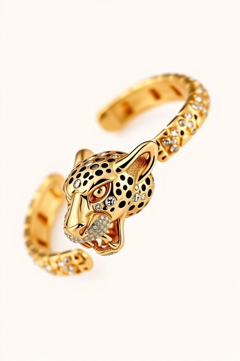 14K Panther Bracelet 7 In.