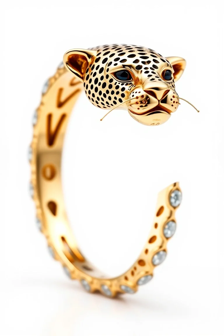 14K Panther Bracelet 7 In.