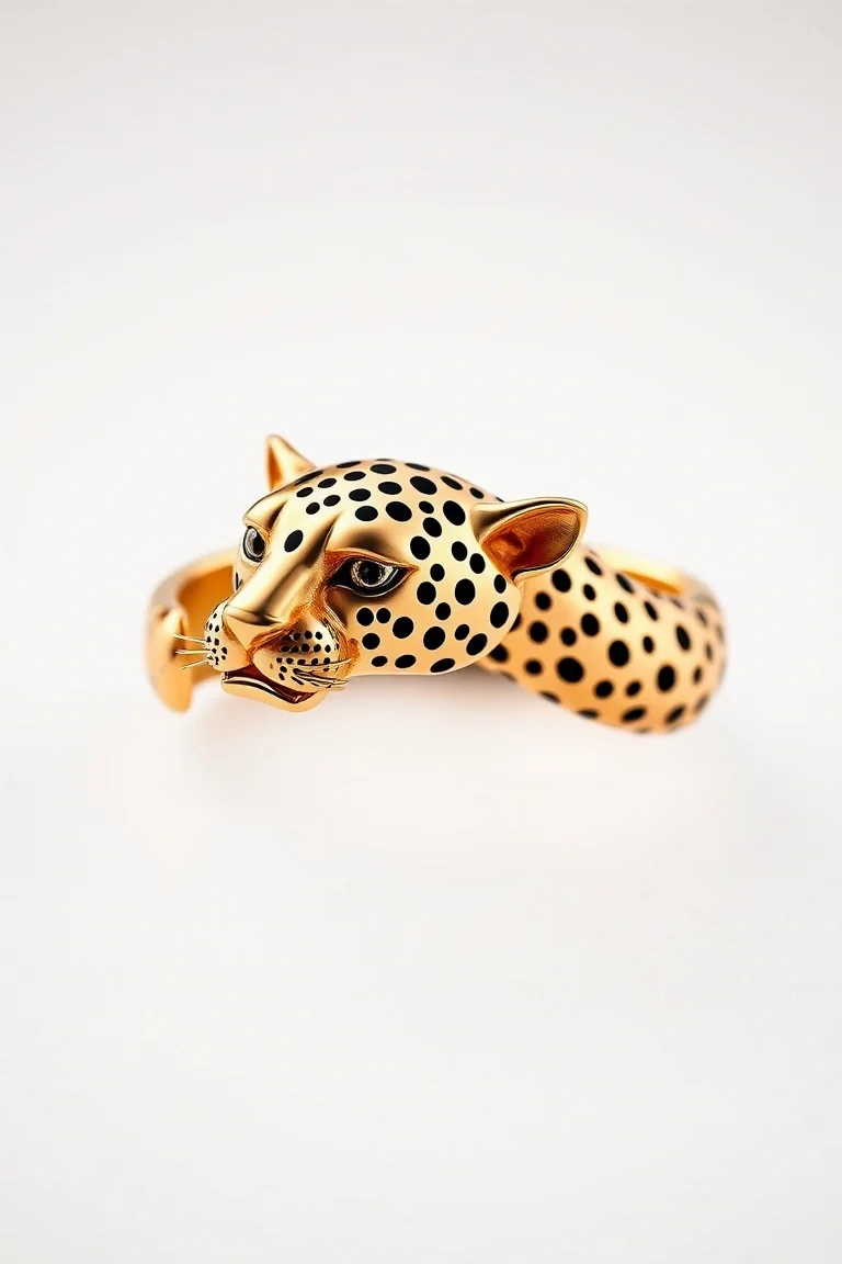 14K Panther Bracelet 7 In.