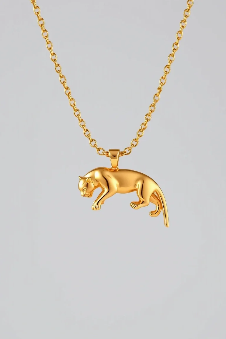 14K Panther Necklace 18 In.