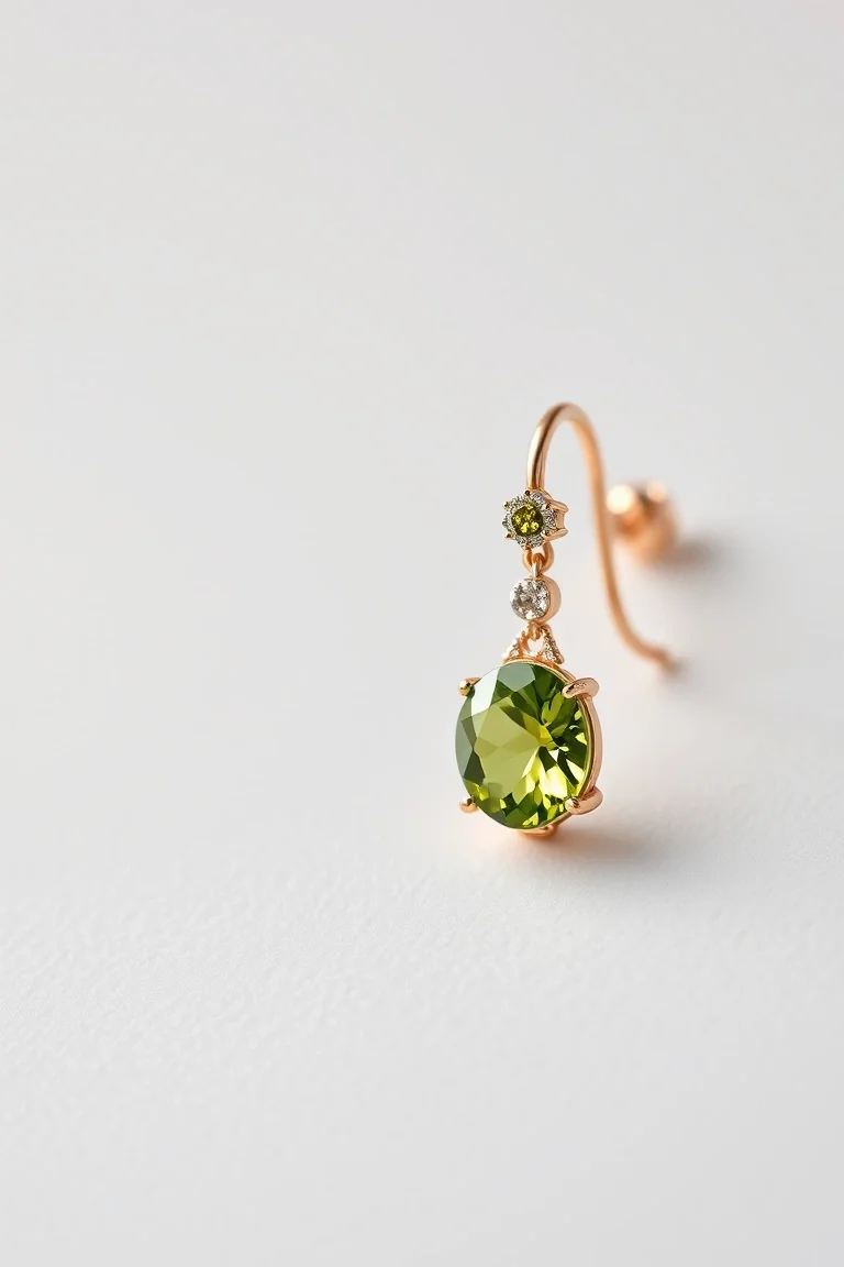 14K Peridot Earrings-August
