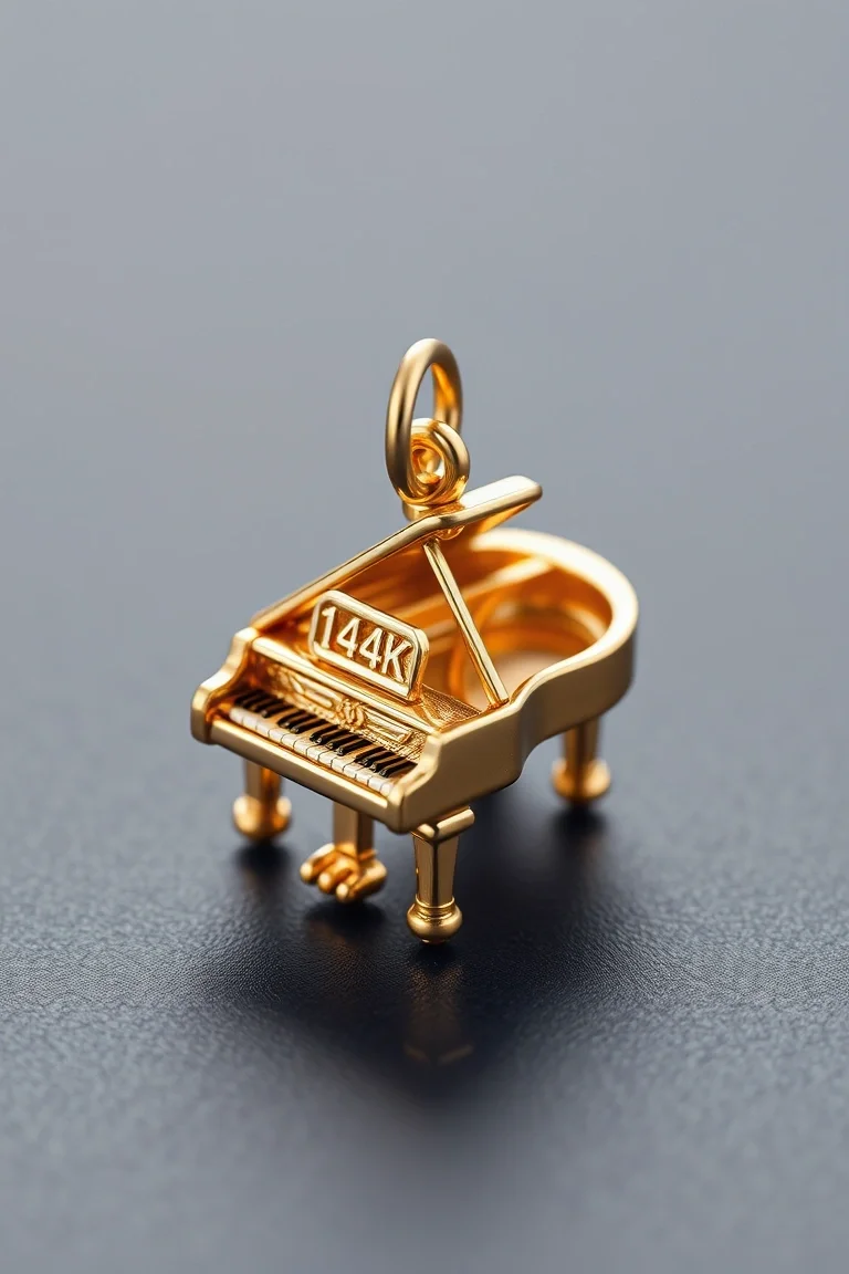 14K Piano Charm