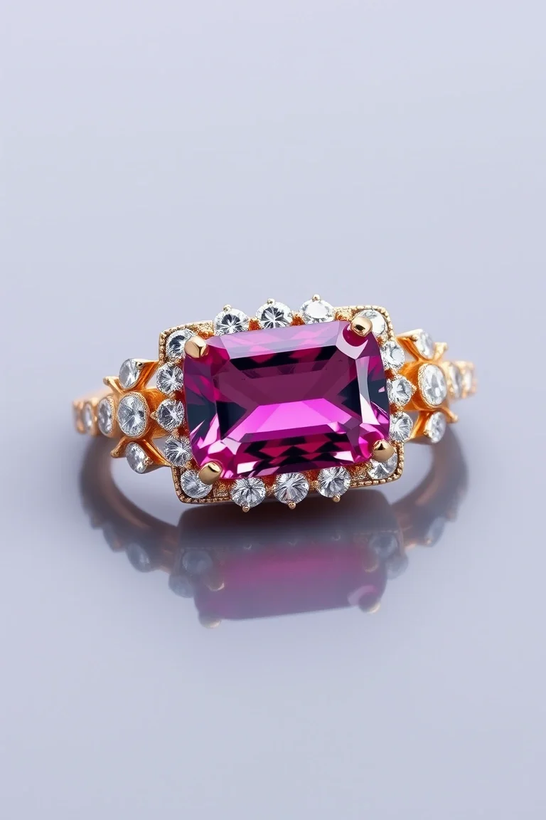14K PINK TOURMALINE/DIAMOND SLIDE