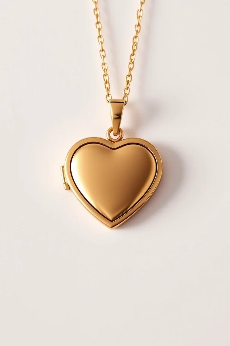 14K Plain Heart Locket