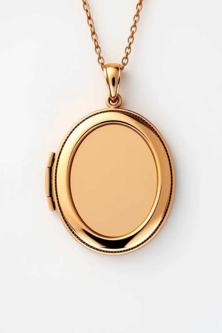 14K Plain Oval Locket