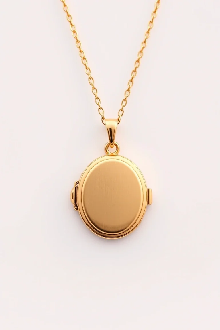 14K Plain Oval Locket