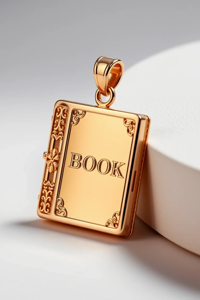 14K Pocket Book Charm