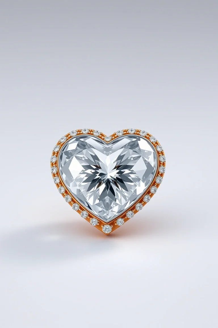 14K POL DOME W/PUFF HEART