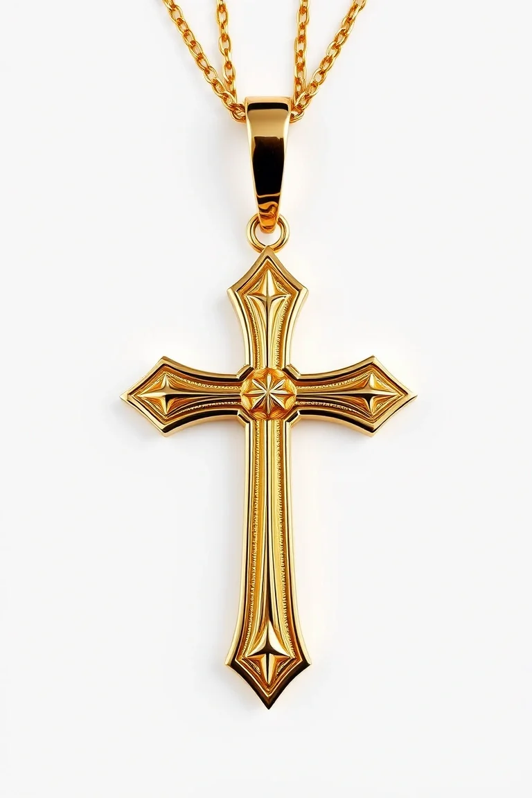 14K Polished Cross