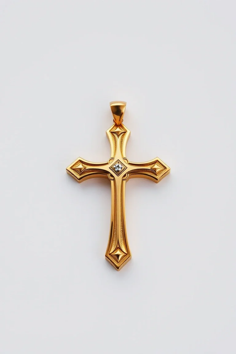 14K Polished Cross