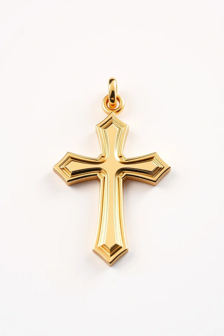 14K Polished Cross Charm