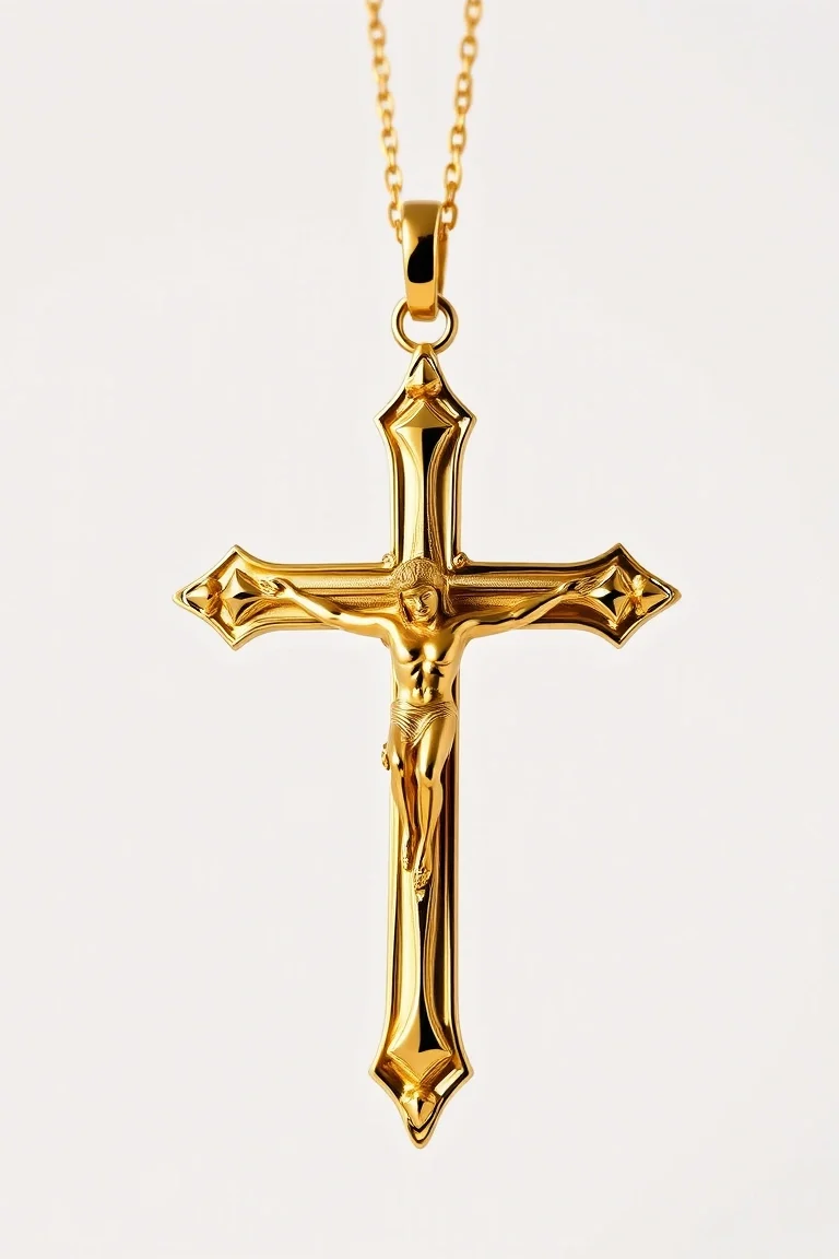 14K Polished Crucifix